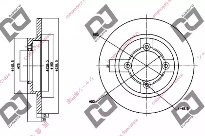 Тормозной диск DJ PARTS BD1267